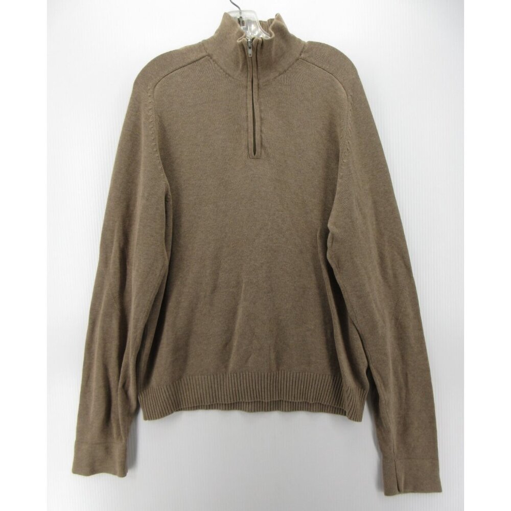 J Crew Sweater Large Pullover 1/4 Zip Stretch Preppy Y2K Cotton Knit